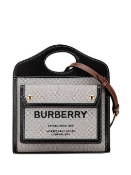 Burberry Pre-Owned 2018-2023 mittelgroße Canvas Pocket Satchel-Tasche - Grau von Burberry