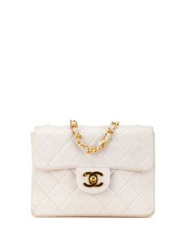 CHANEL Pre-Owned 1989-1991 mini Square Classic Single Flap Umhängetasche - Weiß von CHANEL Pre-Owned