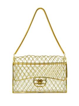 CHANEL Pre-Owned 1990-2000s Cage Schultertasche mit Perlen - Gold von CHANEL Pre-Owned