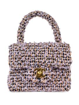 CHANEL Pre-Owned 1990-2000s micro Classic Flap Tote Bag aus Tweed - Violett von CHANEL Pre-Owned