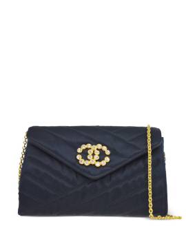 CHANEL Pre-Owned 1990 Schultertasche mit Strassverzierung - Blau von CHANEL Pre-Owned