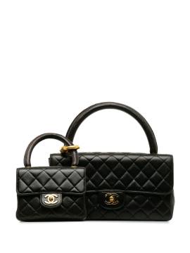 CHANEL Pre-Owned 1991-1994 Classic Lambskin Kelly Flap Bag Set Handtasche - Schwarz von CHANEL Pre-Owned