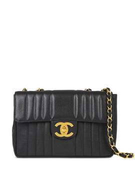 CHANEL Pre-Owned 1992 Jumbo Mademoiselle Classic Flap Schultertasche - Schwarz von CHANEL Pre-Owned