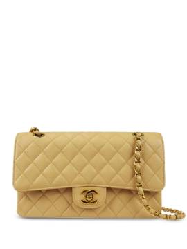 CHANEL Pre-Owned 1998 mittelgroße Schultertasche mit Double Flap - Nude von CHANEL Pre-Owned