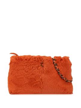 CHANEL Pre-Owned 2000-2002 CC Fur Umhängetasche - Orange von CHANEL Pre-Owned