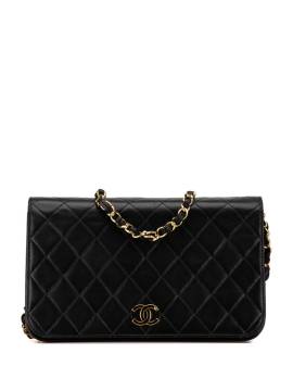 CHANEL Pre-Owned 2000-2002 Quilted Lambskin CC Full Single Flap crossbody bag - Schwarz von CHANEL Pre-Owned