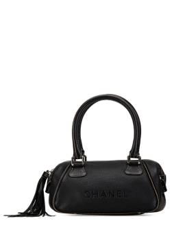 CHANEL Pre-Owned 2003-2004 mittelgroße LAX Tassel Handtasche aus gekörntem Kalbsleder - BLACK von CHANEL Pre-Owned