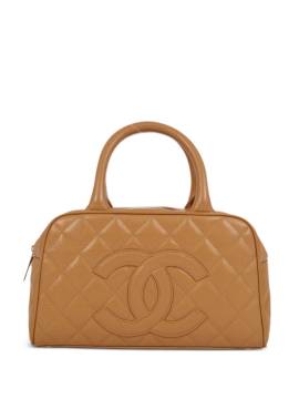 CHANEL Pre-Owned 2003 pre-owned Bowlingtasche mit Logo-Applikation 27cm - Nude von CHANEL Pre-Owned