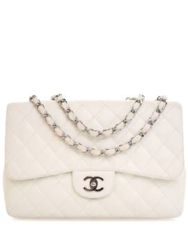 CHANEL Pre-Owned 2005-2006 jumbo Classic Single Flap Schultertasche aus Kaviarleder - Weiß von CHANEL Pre-Owned