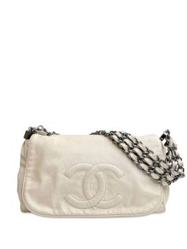 CHANEL Pre-Owned 2006-2008 CC Triple Chain Flap Schultertasche - Weiß von CHANEL Pre-Owned