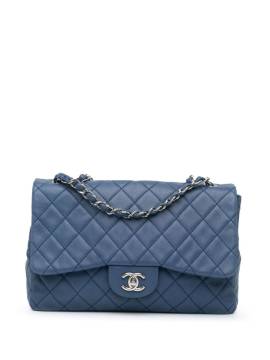 CHANEL Pre-Owned 2008-2009 Jumbo Classic Caviar Single Flap Schultertasche - Blau von CHANEL Pre-Owned