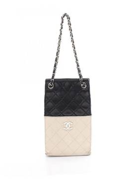 CHANEL Pre-Owned 2008-2009 gesteppte Bicolor Vertical Shopping Tote Bag aus Lammleder - Weiß von CHANEL Pre-Owned