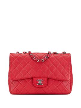 CHANEL Pre-Owned 2008-2009 jumbo Classic Single Flap Schultertasche aus Kavierleder - Rot von CHANEL Pre-Owned