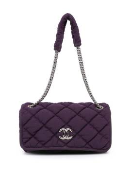 CHANEL Pre-Owned 2008-2009 kleine Bubble Flap Schultertasche aus gestepptem Nylon - Violett von CHANEL Pre-Owned