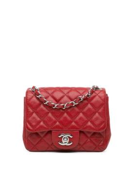 CHANEL Pre-Owned 2010-2011 mini Square Classic Single Flap Umhängetasche aus Kaviarleder - Rot von CHANEL Pre-Owned