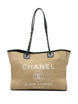 CHANEL Pre-Owned 2011-2012 kleine Deauville Tote Bag aus Canvas - Braun von CHANEL Pre-Owned