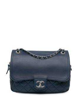 CHANEL Pre-Owned 2011 gesteppte Easy Zip Flap Schultertasche aus Kalbsleder - Blau von CHANEL Pre-Owned