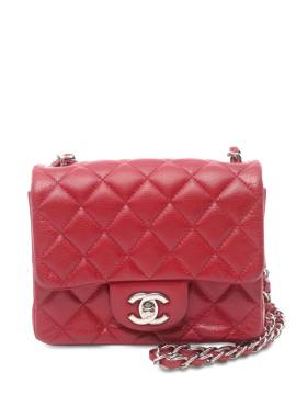 CHANEL Pre-Owned 2012 mini Square Classic Caviar Single Flap Umhängetasche - Rot von CHANEL Pre-Owned