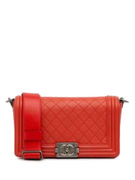 CHANEL Pre-Owned 2012 Medium Lambskin Boy Galuchat Strap Flap crossbody bag - Rot von CHANEL Pre-Owned