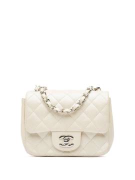 CHANEL Pre-Owned 2014-2015 mini Square Classic Single Flap Umhängetasche aus Kaviarleder - Weiß von CHANEL Pre-Owned