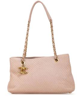 CHANEL Pre-Owned 2015-2016 große Chevron Surpique Tote Bag aus Kalbsleder - Rosa von CHANEL Pre-Owned