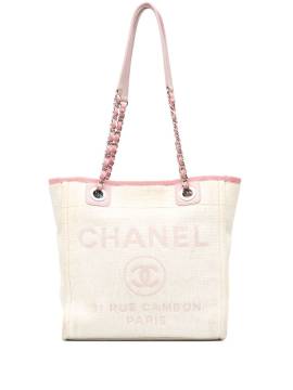 CHANEL Pre-Owned 2015-2016 Mini Canvas Deauville Tote Bag - Weiß von CHANEL Pre-Owned