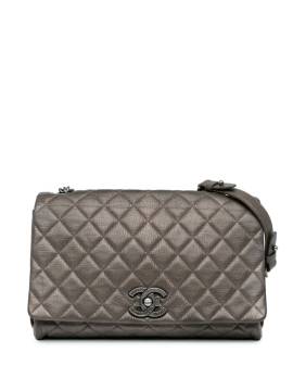 CHANEL Pre-Owned 2015-2016 große gesteppte City Rock Flap Schultertasche - Grau von CHANEL Pre-Owned