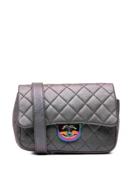 CHANEL Pre-Owned 2015-2016 kleine Double Carry Waist Flap Satchel-Tasche aus Ziegenleder mit changierendem Effekt - Violett von CHANEL Pre-Owned