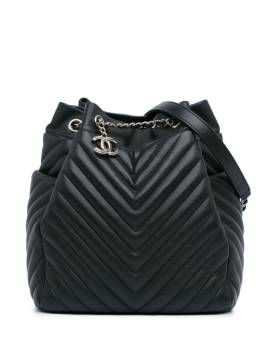 CHANEL Pre-Owned 2016-2017 Chevron Urban Spirit Beuteltasche - Schwarz von CHANEL Pre-Owned