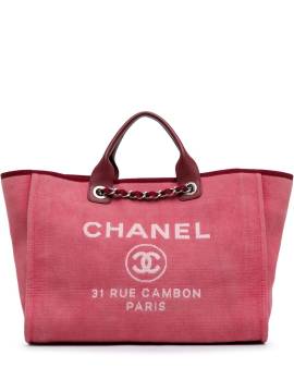 CHANEL Pre-Owned 2016-2017 große Deauville Tote Bag aus Canvas - Rot von CHANEL Pre-Owned