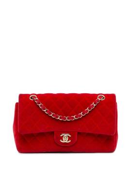 CHANEL Pre-Owned 2016-2017 Medium Classic Velvet Double Flap shoulder bag - Rot von CHANEL Pre-Owned