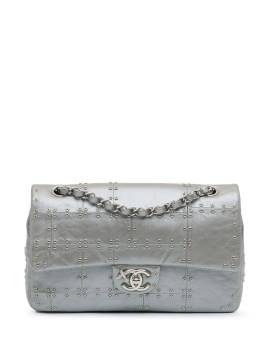 CHANEL Pre-Owned 2016-2017 mittelgroße Airline Double Flap Schultertasche - Silber von CHANEL Pre-Owned