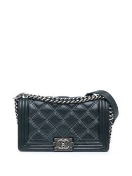 CHANEL Pre-Owned 2016-2017 mittelgroße Boy Flap Umhängetasche - Blau von CHANEL Pre-Owned