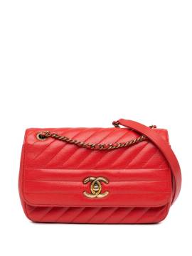 CHANEL Pre-Owned 2016-2017 kleine Flap Umhängetasche mit diagonaler Steppung - Rot von CHANEL Pre-Owned