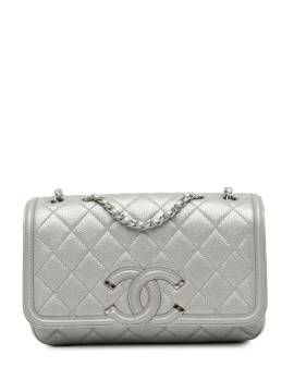 CHANEL Pre-Owned 2016-2017 kleine CC Filigree Flap Umhängetasche - Silber von CHANEL Pre-Owned