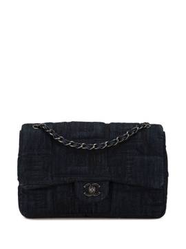 CHANEL Pre-Owned 2016-2017 jumbo Single Flap Denim-Schultertasche mit Flakon - Blau von CHANEL Pre-Owned