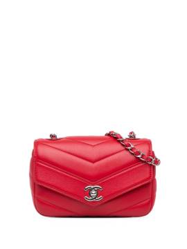 CHANEL Pre-Owned 2017-2018 mini Chevron Data Center Envelope Flap Umhängetasche - Rot von CHANEL Pre-Owned