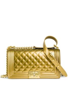 CHANEL Pre-Owned 2017 mittelgroße Boy Metallic-Schultertasche - Gold von CHANEL Pre-Owned