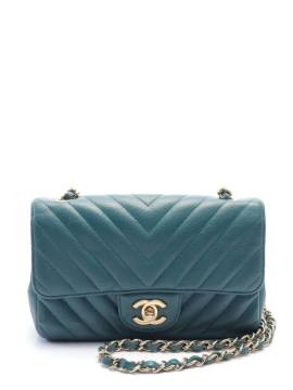 CHANEL Pre-Owned 2018-2019 mini Classic Flap Schultertasche - Blau von CHANEL Pre-Owned