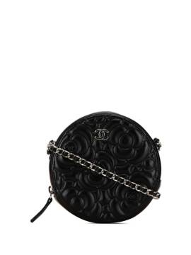 CHANEL Pre-Owned 2019 runde Camellia Clutch mit Kette - Schwarz von CHANEL Pre-Owned