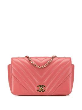 CHANEL Pre-Owned 2019 Mini Chevron Calfskin Statement Flap crossbody bag - Rosa von CHANEL Pre-Owned