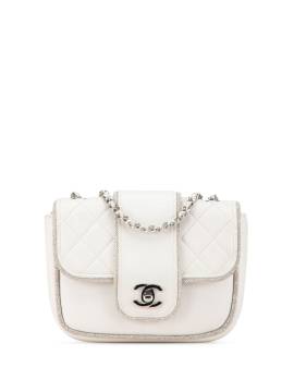 CHANEL Pre-Owned 2019 mini Elementary Chic Flap Umhängetasche aus gestepptem Lammleder - Weiß von CHANEL Pre-Owned