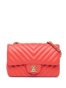 CHANEL Pre-Owned 2019 mini Classic Chevron Single Flap Umhängetasche - Rot von CHANEL Pre-Owned