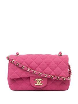 CHANEL Pre-Owned 2019 Mini Rectangular Classic Jersey Single Flap crossbody bag - Rosa von CHANEL Pre-Owned