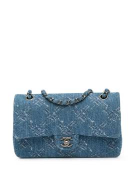 CHANEL Pre-Owned 2019 mittelgroße Classic Double Flap Schultertasche aus Denim mit Print - Blau von CHANEL Pre-Owned