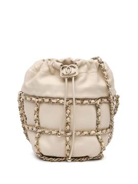 CHANEL Pre-Owned 2020 CC Chain Frame Beuteltasche aus Lammleder - Weiß von CHANEL Pre-Owned