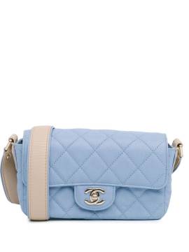 CHANEL Pre-Owned 2020 gesteppte Single Flap Umhängetasche mit CC - Blau von CHANEL Pre-Owned