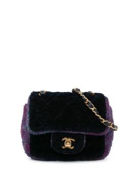 CHANEL Pre-Owned 2020 mini Square Classic Multicolour Shearling Single Flap Umhängetasche - Blau von CHANEL Pre-Owned