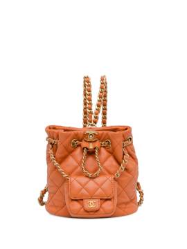 CHANEL Pre-Owned 2021-2023 Beuteltasche mit mini Flap Rucksack - Orange von CHANEL Pre-Owned