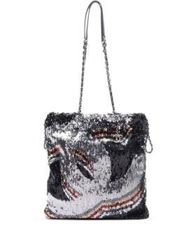 CHANEL Pre-Owned 2021-2023 CC Sequin Drawstring tote bag - Silber von CHANEL Pre-Owned